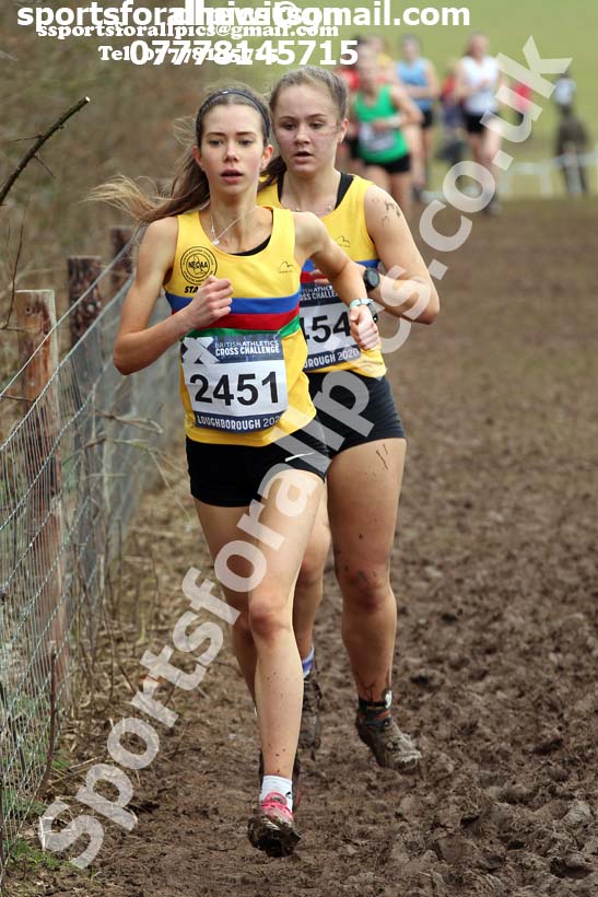 Womens under-20s, 2020 British Athletics Inter Counties Cross Country Champs., Prestwold Hall, Loughborough. Photo: David T. Hewitson/Sports for All Pics